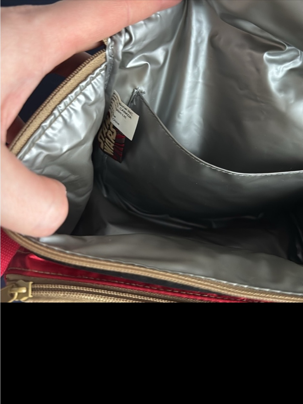 Loungefly Red Cosmetic Bag with Gold Zipper Accent